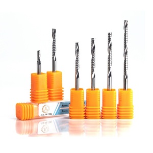 1/8 sap kesim Bit tek flüt karbür uçlu freze 3.175mm Upcut akrilik işareti için bir flüt Spiral yönlendirici Bit OEM - Product Image 1