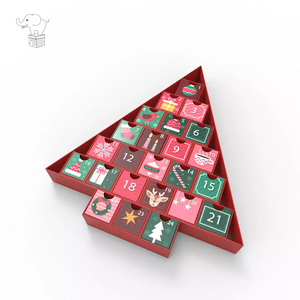 Advent Calendar <strong>Box</strong> Customized Standing 8 Calender Dog of Children Emty <strong>Round</strong> <strong>Toys</strong> Vintage Perforated Advent Calendar <strong>Box</strong> - Product Image 1