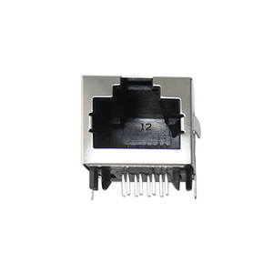 Conector de puerto de red Foxconn RJ45-Salida de entrada de ángulo recto 8P8C sin clip de resorte de tira de luz - Product Image 4