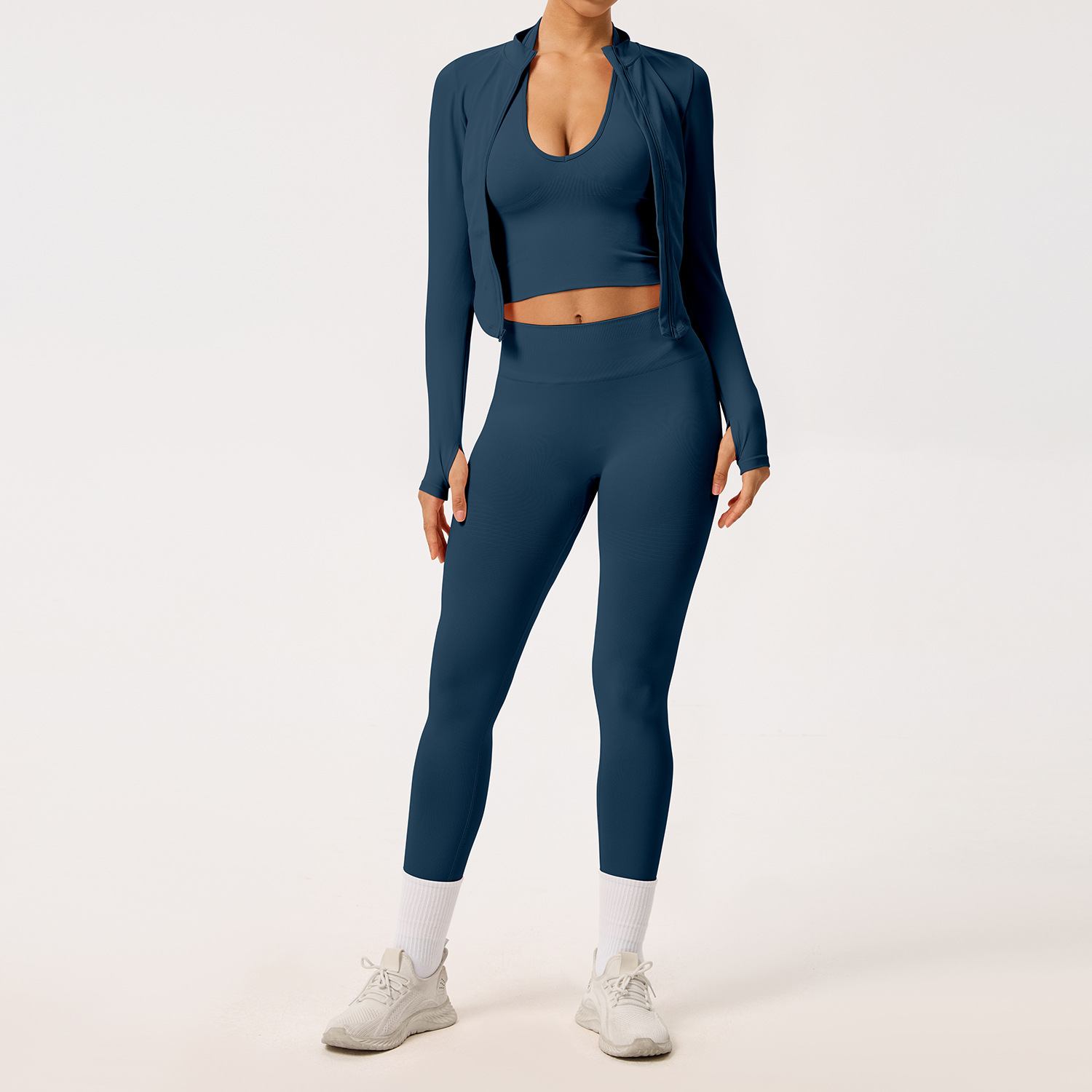 Blue coat+bra+pants