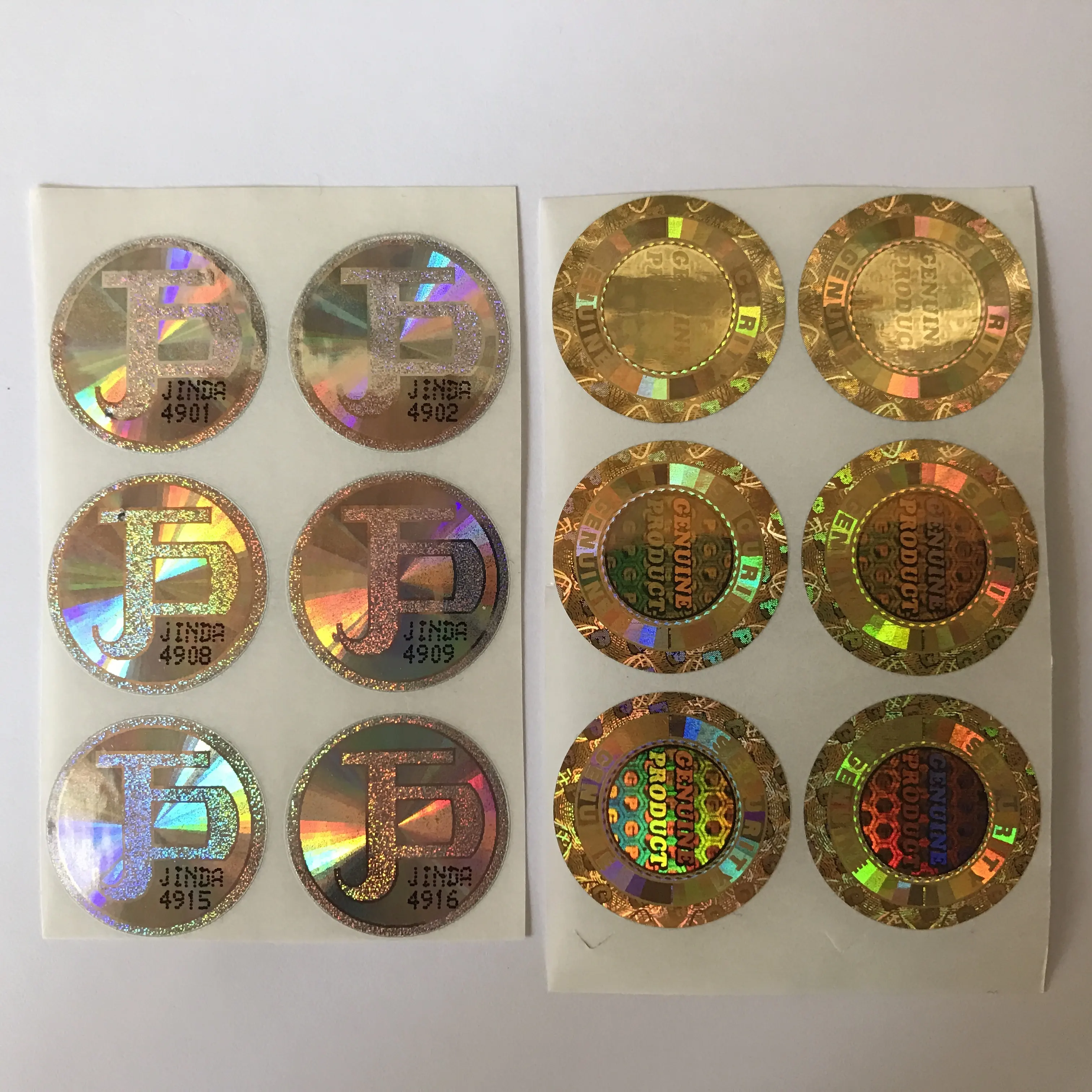 Pegatina de holograma 3d de autenticidad personalizada, con número de serie