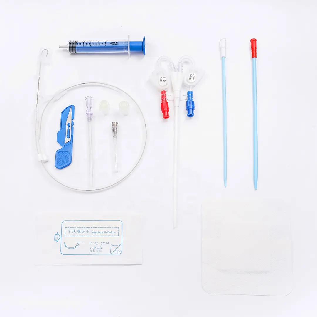 Medical Normal Blood Purification products Medical Disposable Hemodialysis Catheter Straight Curve Double Triple Lumen Catheter