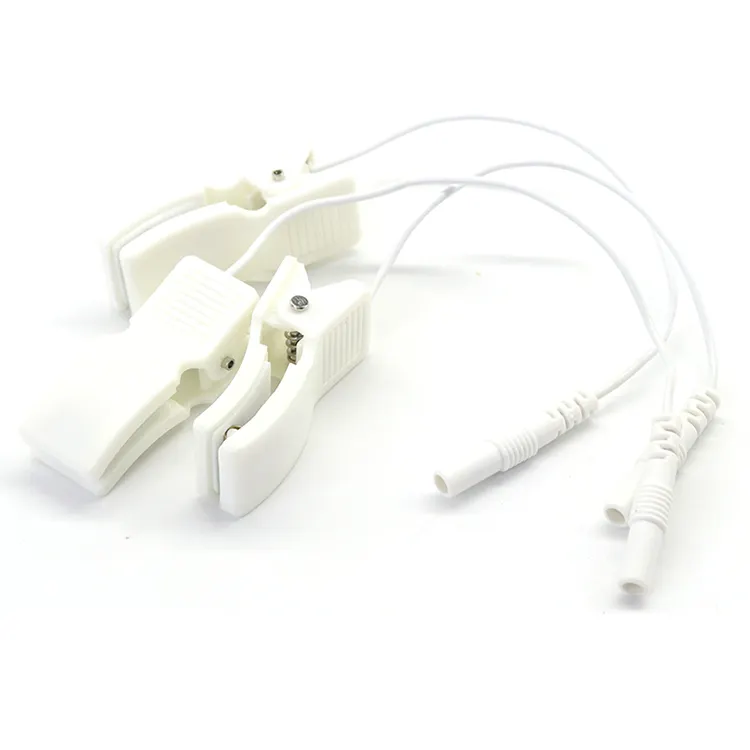 تصميم خاص من المصنع دبوس قطب كهربي للكشف عن التيار الكهربائي مقاس 2.0 مم دبوس للأذن للعلاج الطبيعي سلك رصاص قطب كهربي لآلة العلاج الطبيعي