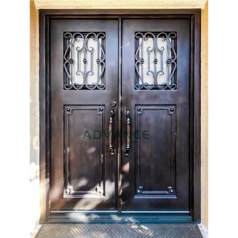 2024 गुणवत्ता डबल सुरक्षा आयरन दरवाजा गढ़ा आयरन फ्रंट एंट्री घर के लिए मुख्य आयरन दरवाजा