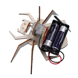 Intelligenz kreatives Design Holz DIY Wissenschaft pädagogisches Experiment DIY elektrische Spinne Roboter Maschine für Kind - Product Image 2