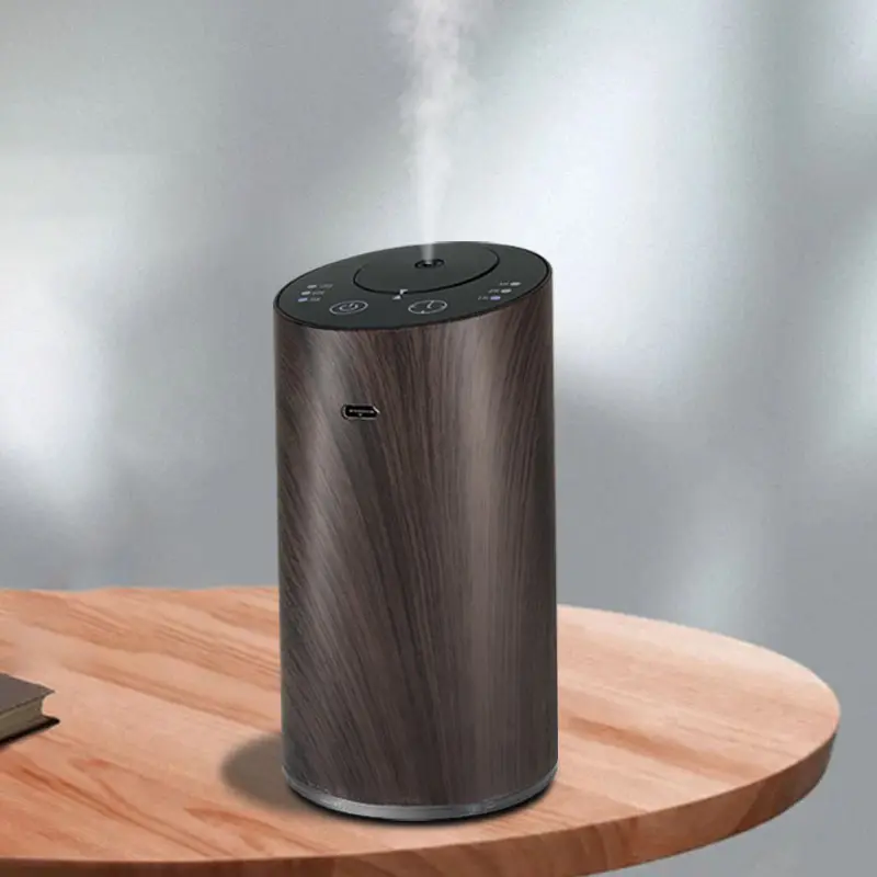 Humidificateur d'huile essentielle de parfum Portable sans eau, Grain de bois, diffuseur d'arôme 7 couleurs, Mini nébuliseur de parfum USB pour voiture