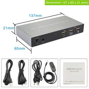 HDMIスイッチ4K @ 120Hz HDMI USB2モニターKVMスイッチ2ポートデュアルモニター拡張ディスプレイKVMスイッチャー - Product Image 5