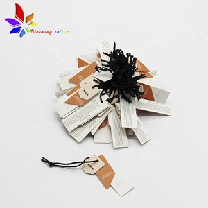 Vendor <strong>Custom</strong> <strong>Printed</strong> Logo Folded Paper <strong>Tag</strong> Garment Hang <strong>Tags</strong> With Elastic <strong>String</strong>