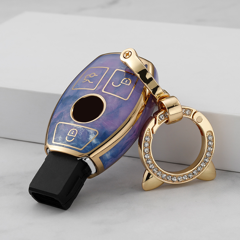 Couvercle 3 boutons + porte-clés matal-Violet