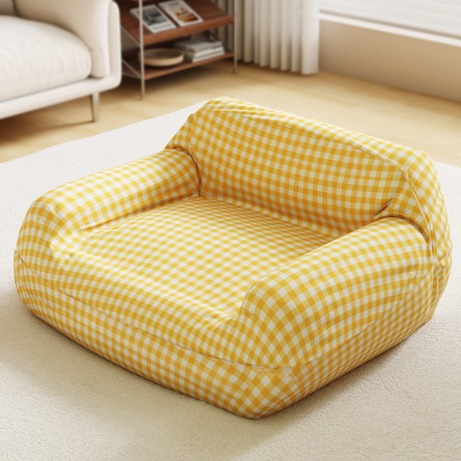 Housse à carreaux jaune JAUNE