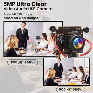 ELP 2592*1944 5MP 30fps USB modulo Fisheye 180 gradi Mini Webcam industriale con microfono per Raspberry PI Jetson Nano