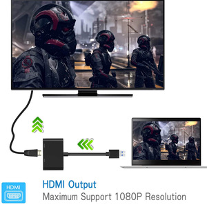 USB3.0 a HD HDTV VGA dos en uno tipo C Hub PD carga tipo C a HD HDTV adaptador para estación de acoplamiento Usb C A Adaptador dual HDMI - Product Image 3