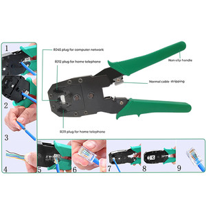 Kit di strumenti di rete per Cat5 Cat5e Cat6, Kit di piegatori per cavi Ethernet portatili con uno strumento di crimpatura Ethernet - Product Image 6
