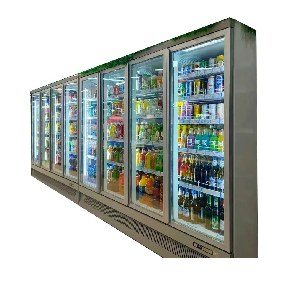 Porta di vetro per frigorifero supermercato frutta frigorifero display congelatore verdure refrigeratore