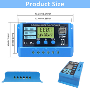 Pwm 10A 20A 30A контроллер солнечного заряда 12V 24V контроллер PV панели солнечных батарей 50VDC для литий-свинцово-кислотной батареи Lifepo4 - Product Image 4