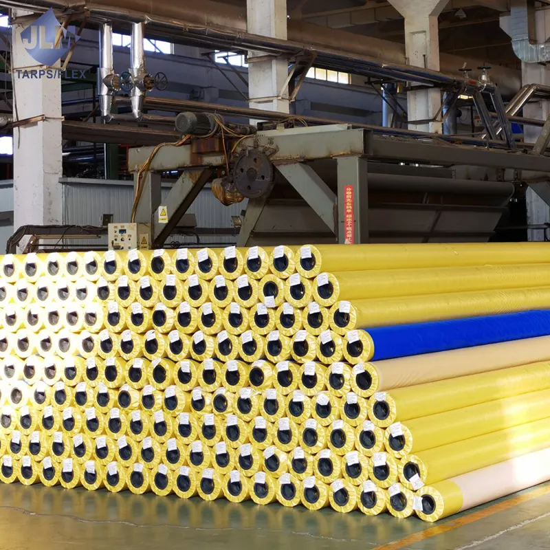Jinlong prix d'usine 650gsm rouleau de bâche enduit de PVC robuste fabricant de bâche en PVC