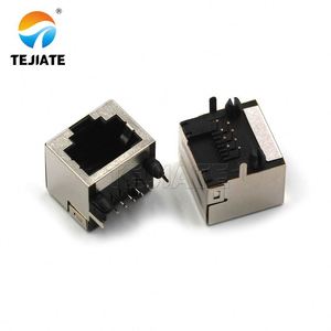 RJ45 Network Port <strong>Connector</strong> Right Angle <strong>Input</strong> <strong>Output</strong> 8P8C Connecteur 8PIN Jack 15.8MM Ethernet Without Light Strip Spring Clip - Product Image 1
