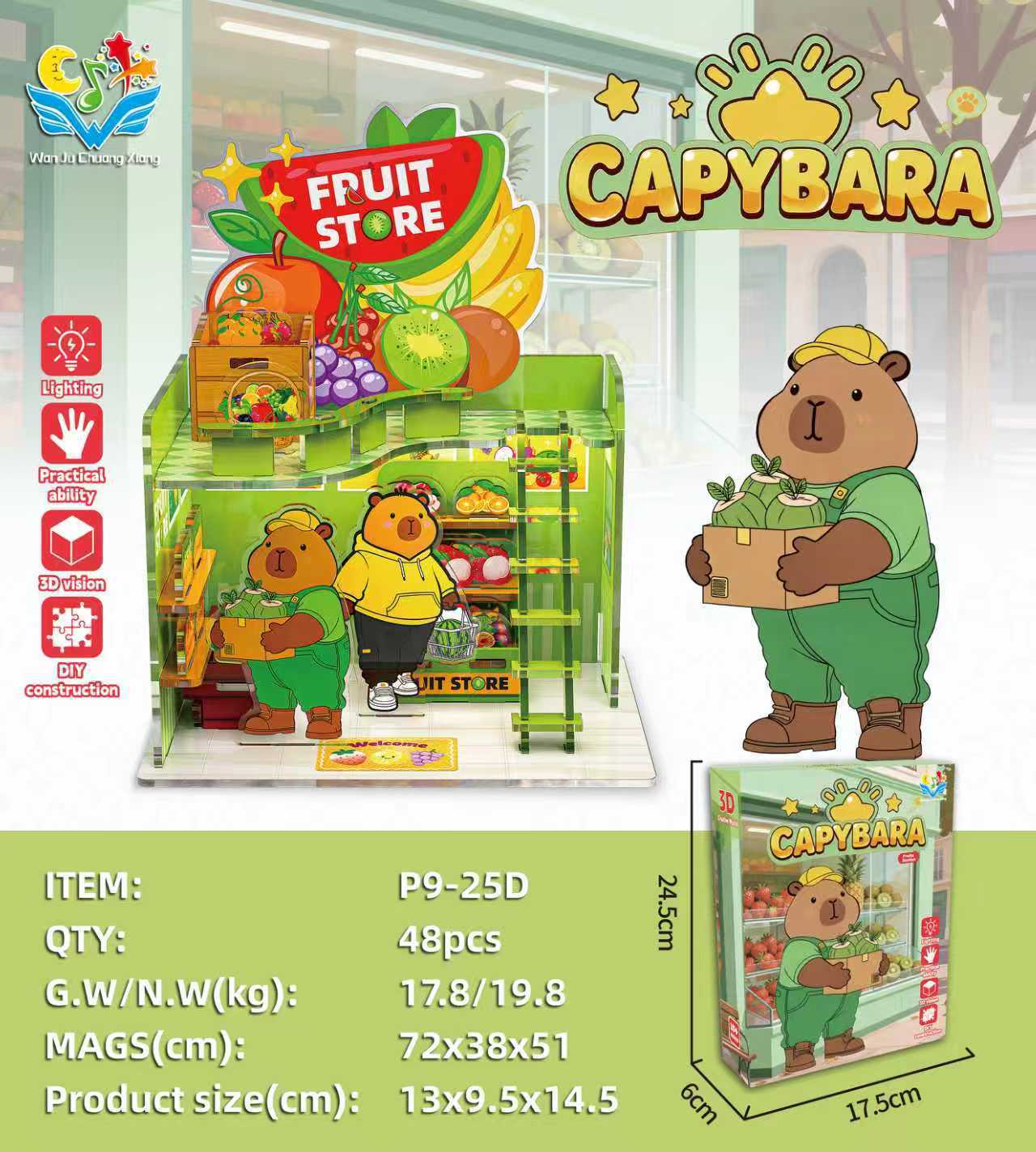 Negozio di frutta Capybara p9-25d-48 scatole