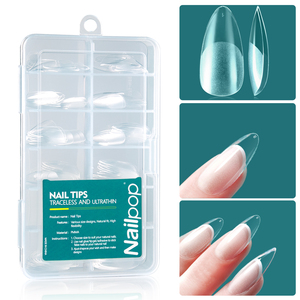 Nailpop 120ชิ้นปลายเล็บอะคริลิคเคลือบครึ่งด้านปรับแต่งได้ทั้งปลอกสำหรับทำเล็บมือปรับแต่งได้ - Product Image 5
