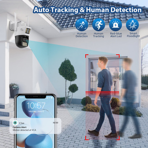 Alarma audible con luz inteligente 2K HD Wifi PTZ Cámara exterior 6MP Lente dual Pantalla dual AI Seguimiento automático Cámara de seguridad de red IP - Product Image 3