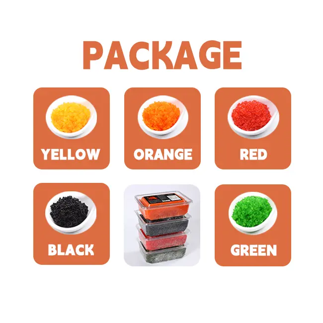 Suhsi食品用冷凍高タンパク質オレンジグリーンブラックイエローレッドフライングフィッシュロー