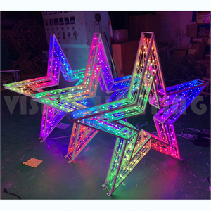 2025新しいデザインRGBフルカラーLed銅ストリングライト3Dスターモチーフライトピクセルモジュール付き - Product Image 1