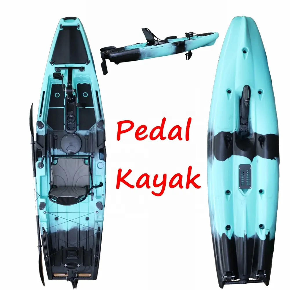 3 Tahun Garansi 10 Kaki Pedal Kayak Tunggal, Duduk Di Atas Kaki Pedal Drive Kayak, Stabil dan Ruang Besar Kayak Memancing Jual Panas