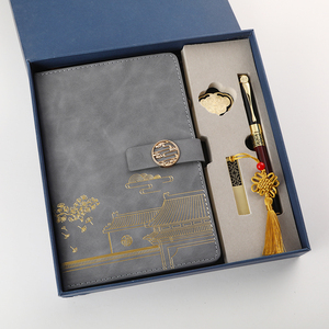 Bán buôn khuyến mãi biểu tượng tùy chỉnh A5 máy tính xách tay thiết kế mới USB Flash Drive da in Tạp Chí bút kinh doanh Con lăn bút thiết lập - Product Image 2