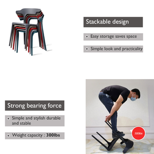 ZUOAN – chaises de salle à manger en polypropylène coloré, Sillas de jardin extérieur moderne empilable Pp Restaurant café chaise nordique en plastique - Product Image 2