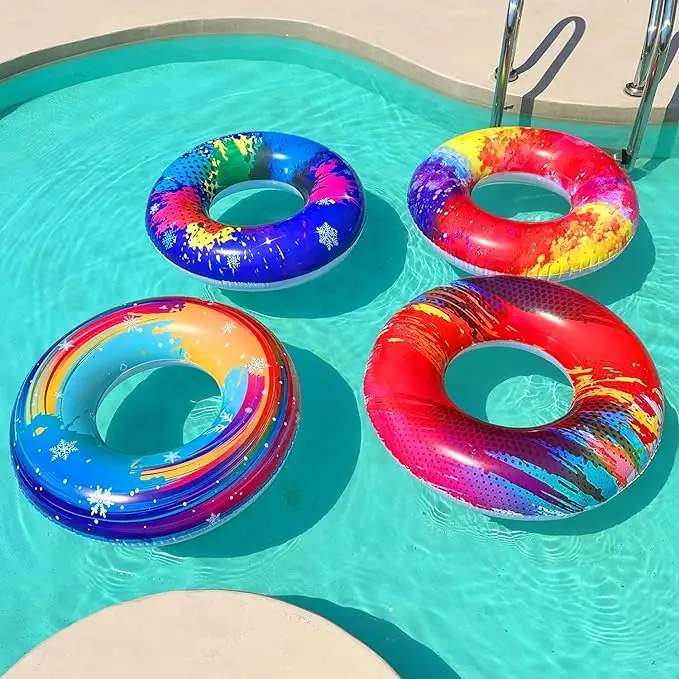 Nuovi giocattoli estivi personalizzati per feste gonfiabili colorati anelli di nuoto galleggianti per bambini e adulti indipendentemente dal genere