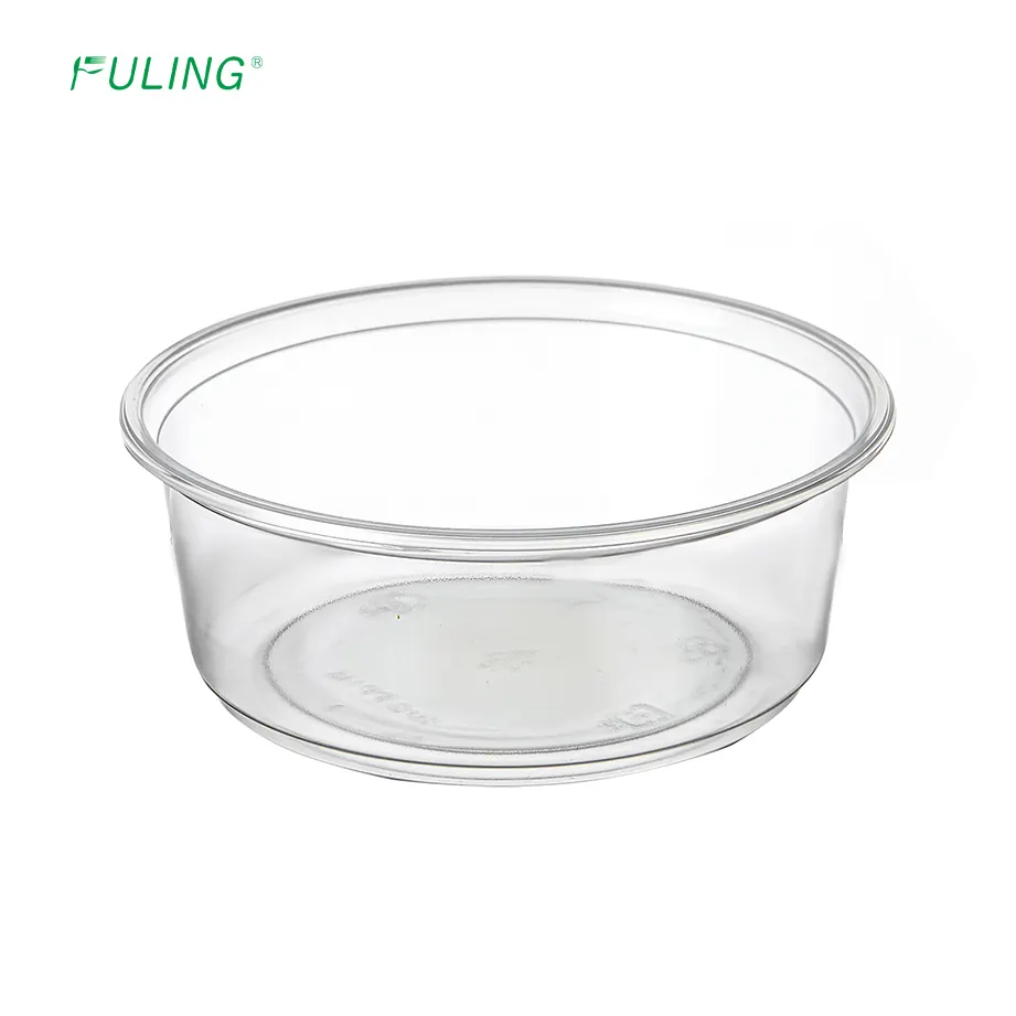 FULING Prix Usine Premium En Plastique PP Clair Deli Conteneur Avec Couvercle 8 oz Pour Soupe Crème Glacée Serpent