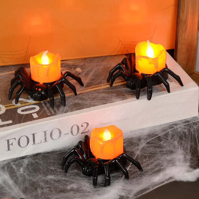 할로윈 장식 LED 캔들 조명 플라스틱 거미 호박 조명 홈바용 하운티드 하우스 할로윈 파티 장식 호러 장식