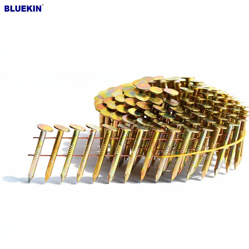 Bluekin Vàng kẽm mạ kẽm 1 1/4 inch mịn CuộN lợp móng tay