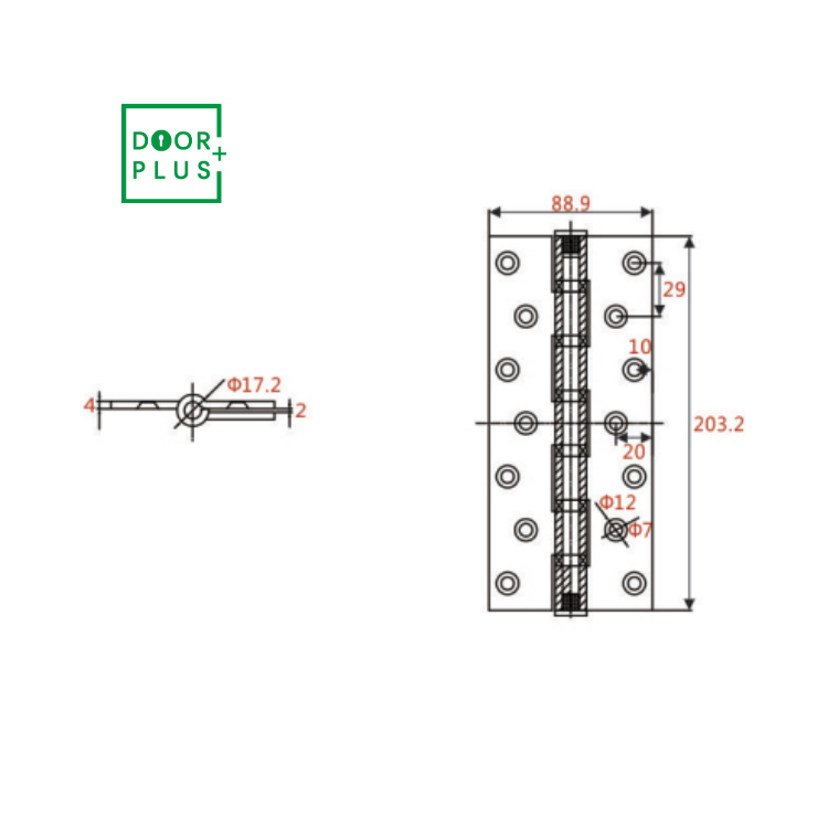 Doorplus Large Heavy Duty Screw-on Stainless Steel Metal Folding Concealed Hinges For Metal Wooden Door