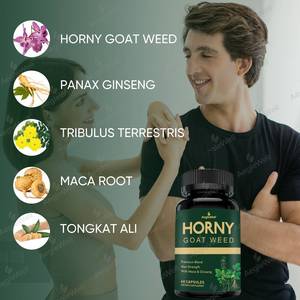 AegleWell organik rumput Horny Goat ekstra kekuatan pria suplemen dengan akar Maca hitam, Tongkat panali kapsul ekstrak Ginseng - Product Image 5