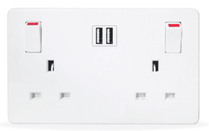 高品质13A英国电源插座智能USB 2组墙壁照明开关插座，带3.6A双USBA + USBC手机安卓插头 - Product Image 6