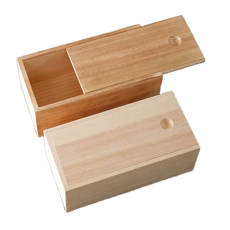 Caixa de armazenamento de presente de madeira do oem com tampa deslizante