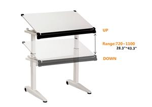 办公室电脑桌易于组装气动高度可调坐位站立办公桌 - Product Image 3