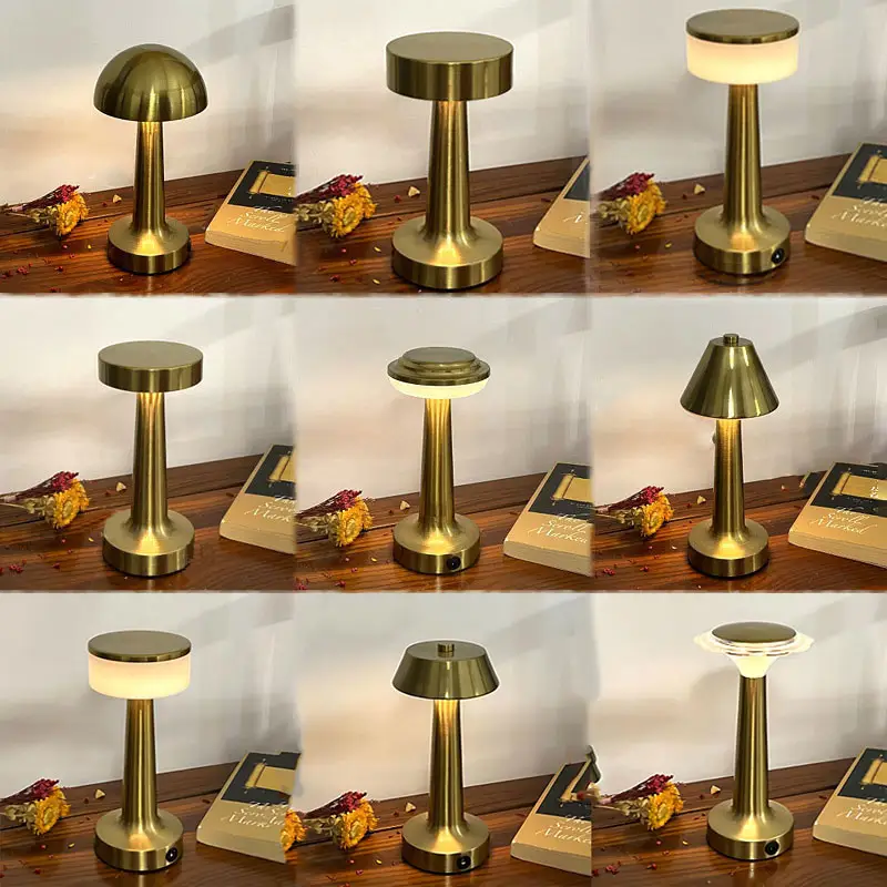 luxury modern living room bar restaurant cordless rechargeable mushroom table lamp