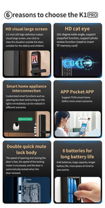 EBIKN Factory Tuya Wifi Biometrischer elektronischer Körper Finger und Code Intelligentes Schloss Tür NFC-Kartens chloss - Product Image 6