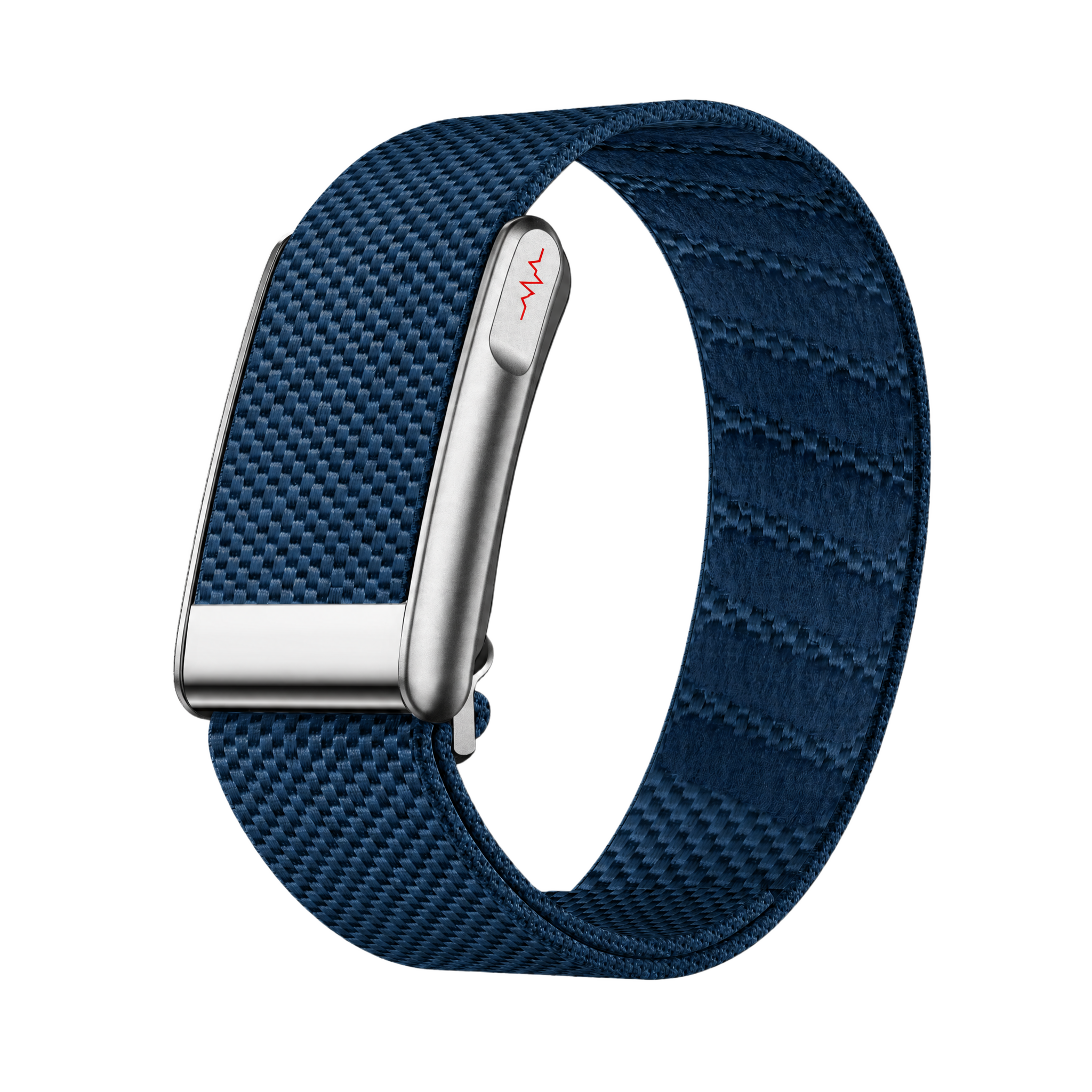 Silver Smart Band With Deep Blue Strap