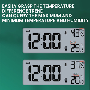 Time <strong>Display</strong> <strong>LED</strong> Humidity Meter Alarm Clock Hygrometer Electronic Thermometer - Product Image 4