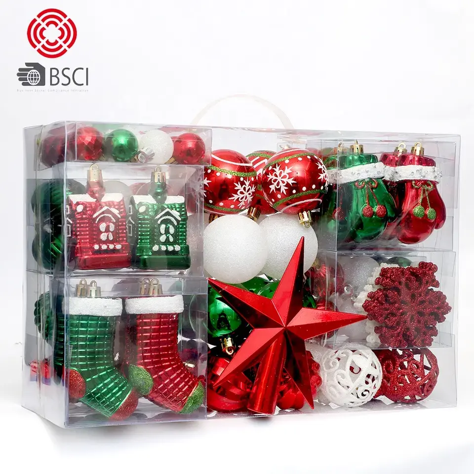 Best-seller brilhante + matte + glitter Natal bolas plástico Natal decorações bolas de navidad Christmas ball & tree ornamentos