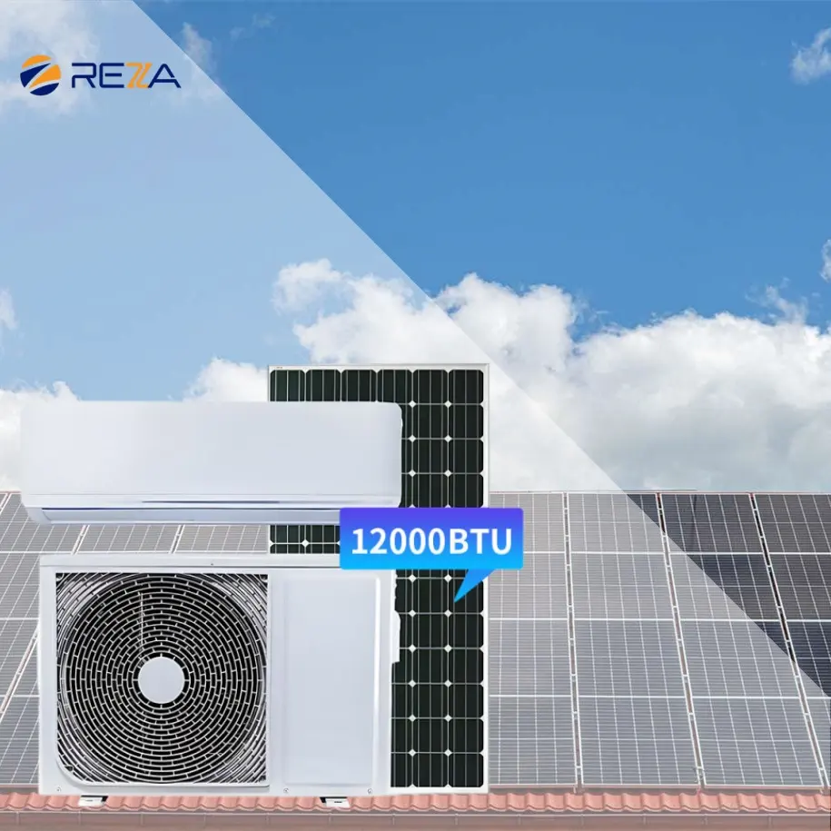 12000BTU 18000BTU 24000BTU Climatiseur hybride solaire sur réseau CA/CC avec chauffage et refroidissement et panneau solaire