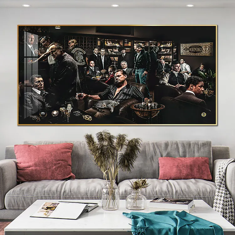 Grande collection de protagonistes de peintures de la série de films de gangsters et de conception de parrain d'art mural pour la décoration intérieure et le cadeau