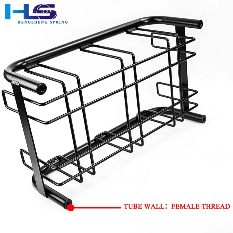 Hengsheng Rectangular Trash Can Cart Metal Wire Basket Carts With 4 Caster Wheels Garbage Can Dolly