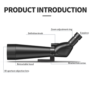 80mm büyük objektif lens 20X-60X yakınlaştırma Spotting kapsam BAK4 prizma Lens kuş izlerken avcılık monoküler teleskop - Product Image 2