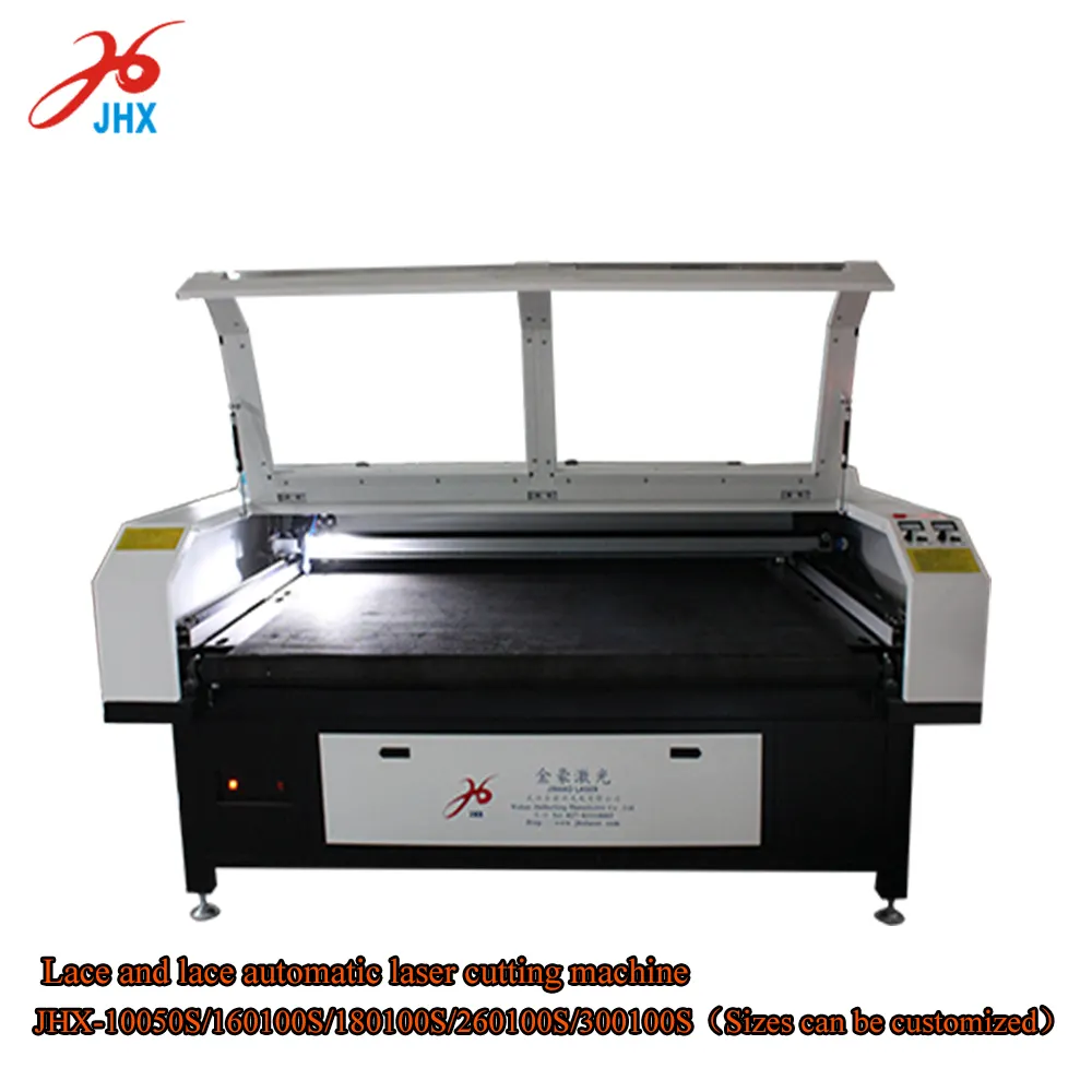 Máquina de corte a laser automática de rendas, co2 máquina de corte e gravação a laser para rendas e bordados