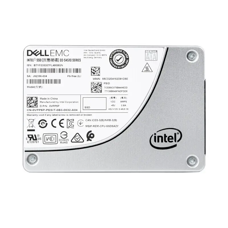 Dells venta al por mayor nuevo 1,92 TB 3,84 TB 512 SSD interno Sata 2,5 pulgadas 6Gpbs disco cifrado para servidor Dell disco duro de conexión en caliente