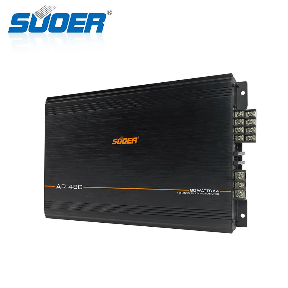 Suoer AR-480 автомобильный аудио усилитель 4-канальный класс AB бразильский автомобильный усилитель